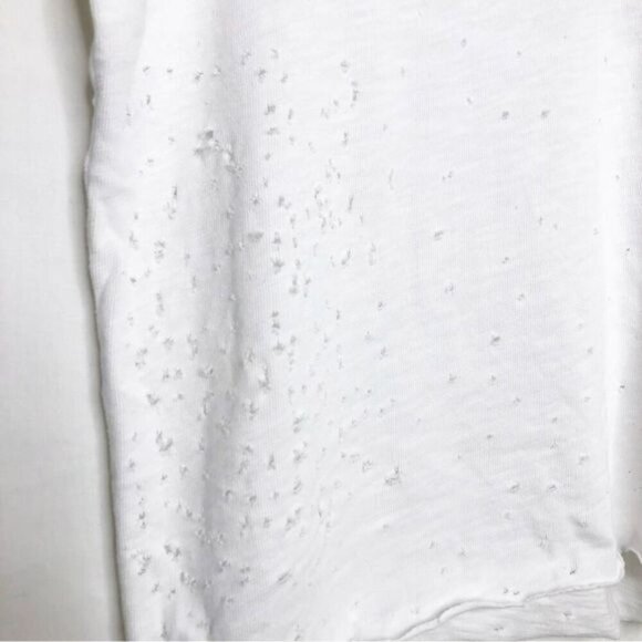 Amiri slash tee  cropped white distressed tee shirt - Picture 6 of 13